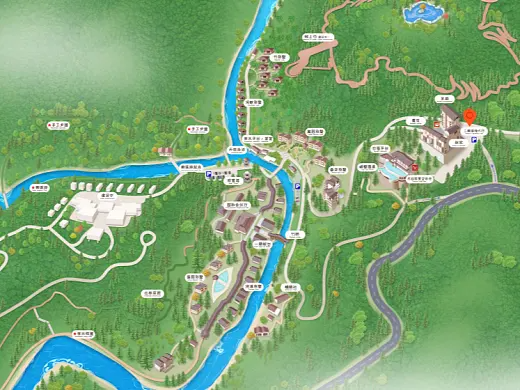 林周结合景区手绘地图智慧导览和720全景技术，可以让景区更加“动”起来，为游客提供更加身临其境的导览体验。